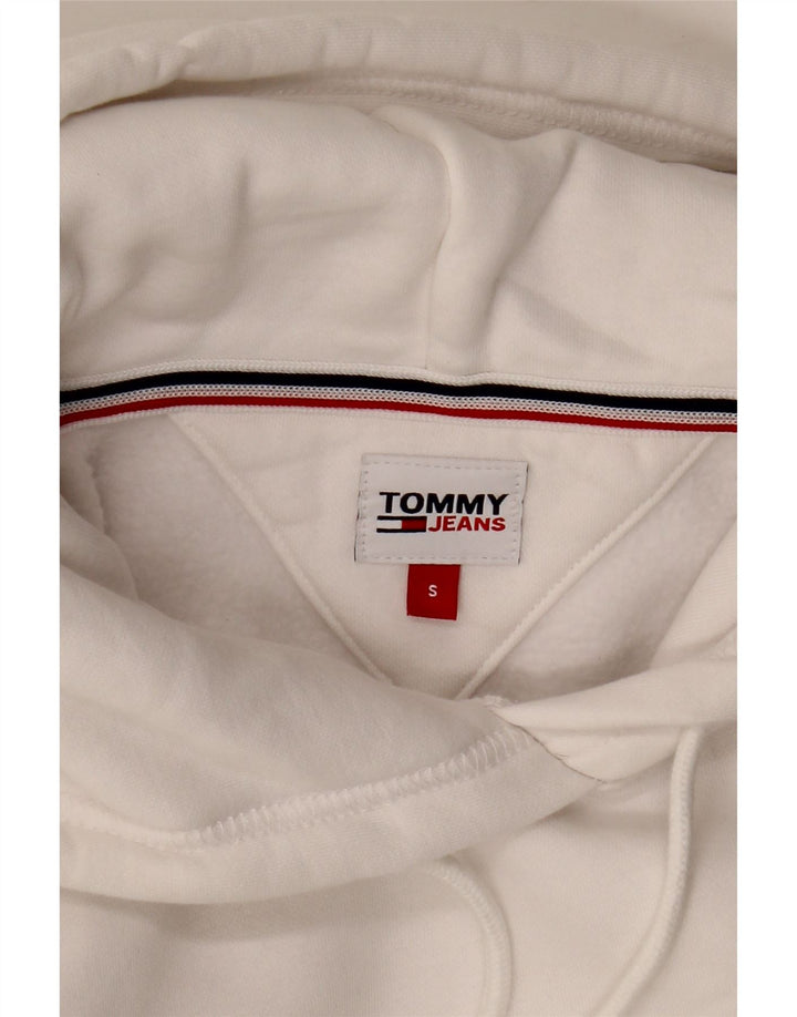 TOMMY HILFIGER Womens Oversized Hoodie Jumper UK 10 Small White