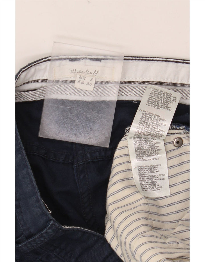 WHITE STUFF Womens Casual Shorts UK 8 Small W32 Navy Blue Cotton
