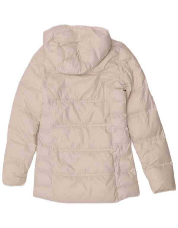 Adidas Womens Hooded Oversized Padded Coat UK 6 XS  White Polyester