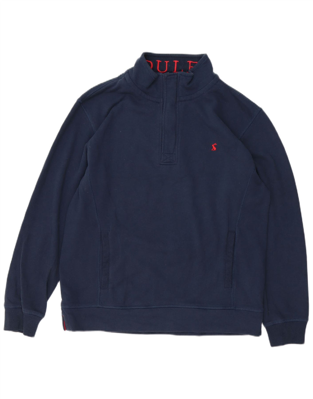 Joules Mens Button Neck Sweatshirt Jumper Medium Navy Blue Cotton