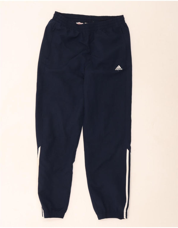 Adidas Boys Tracksuit Trousers Joggers 13-14 Years Navy Blue Polyester
