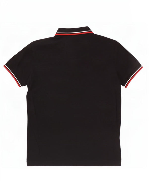 Calvin Klein Mens Polo Shirt Small Black Striped Cotton