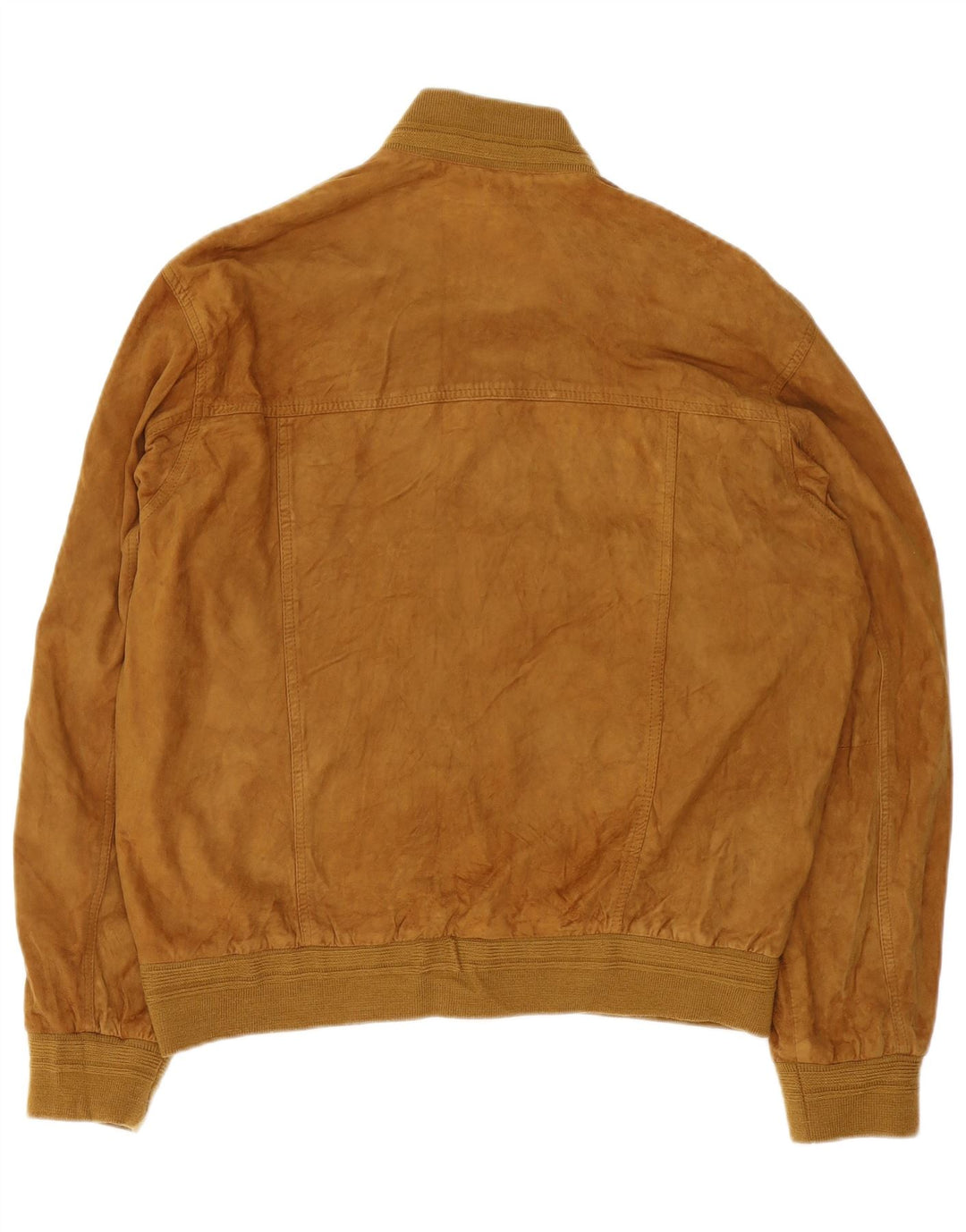 Vintage Mens Suede Bomber Jacket IT 54 2XL Brown Leather