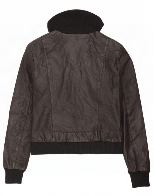 Oviesse Womens Leather Jacket IT 46 Large Black