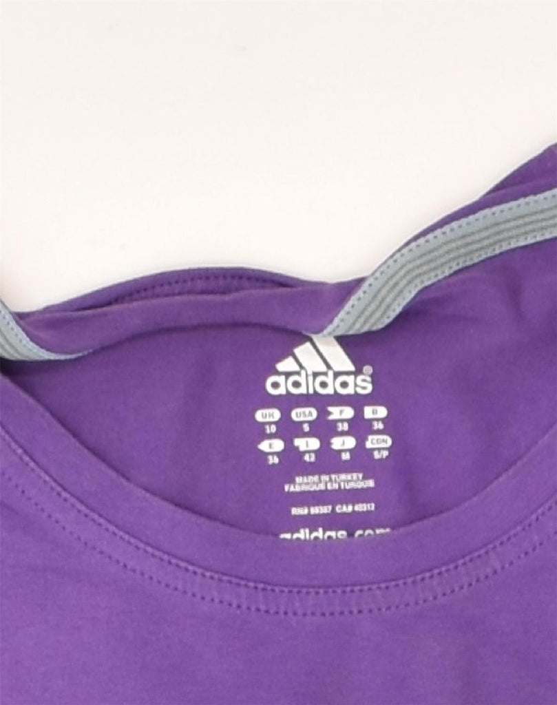 ADIDAS Womens T-Shirt Top UK 10 Small Purple Cotton | Vintage Adidas | Thrift | Second-Hand Adidas | Used Clothing | Messina Hembry 