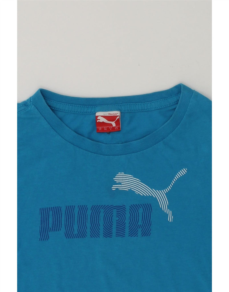 PUMA Boys Graphic T-Shirt Top 5-6 Years Blue Cotton | Vintage Puma | Thrift | Second-Hand Puma | Used Clothing | Messina Hembry 