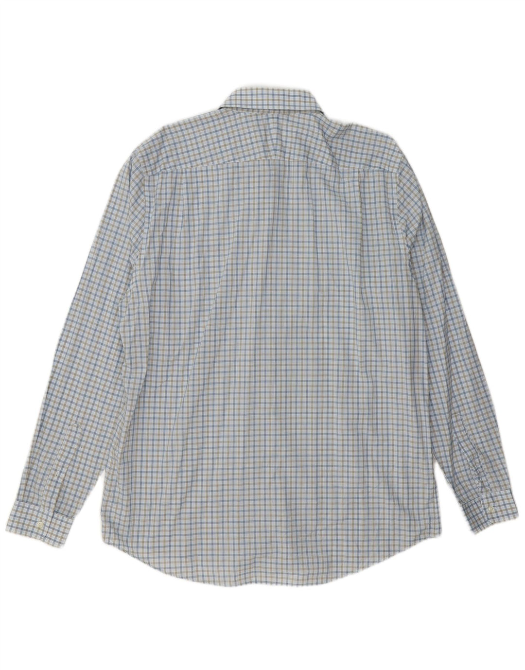 Lacoste Mens Regular Fit Shirt Size 44 17 1/2 XL Blue Check Cotton