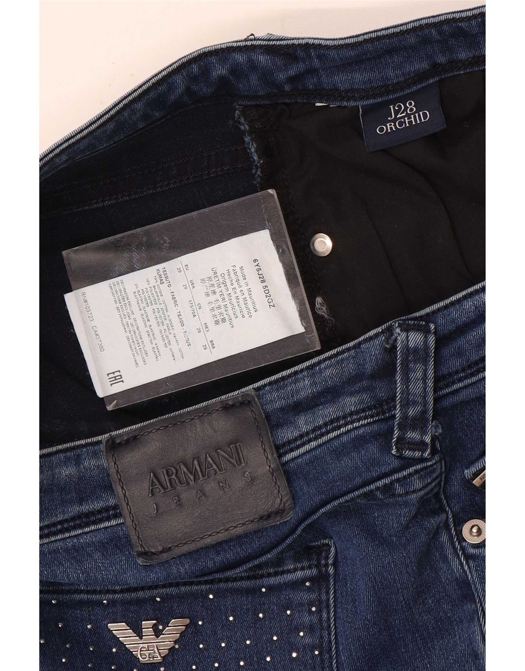 Armani Womens Skinny Jeans W29 L31 Blue Cotton
