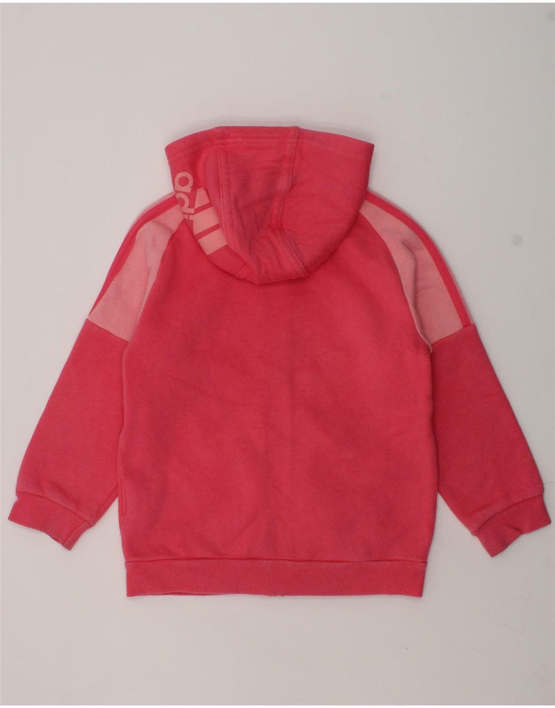 ADIDAS Girls Graphic Zip Hoodie Sweater 6-7 Years Pink Cotton | Vintage Adidas | Thrift | Second-Hand Adidas | Used Clothing | Messina Hembry 