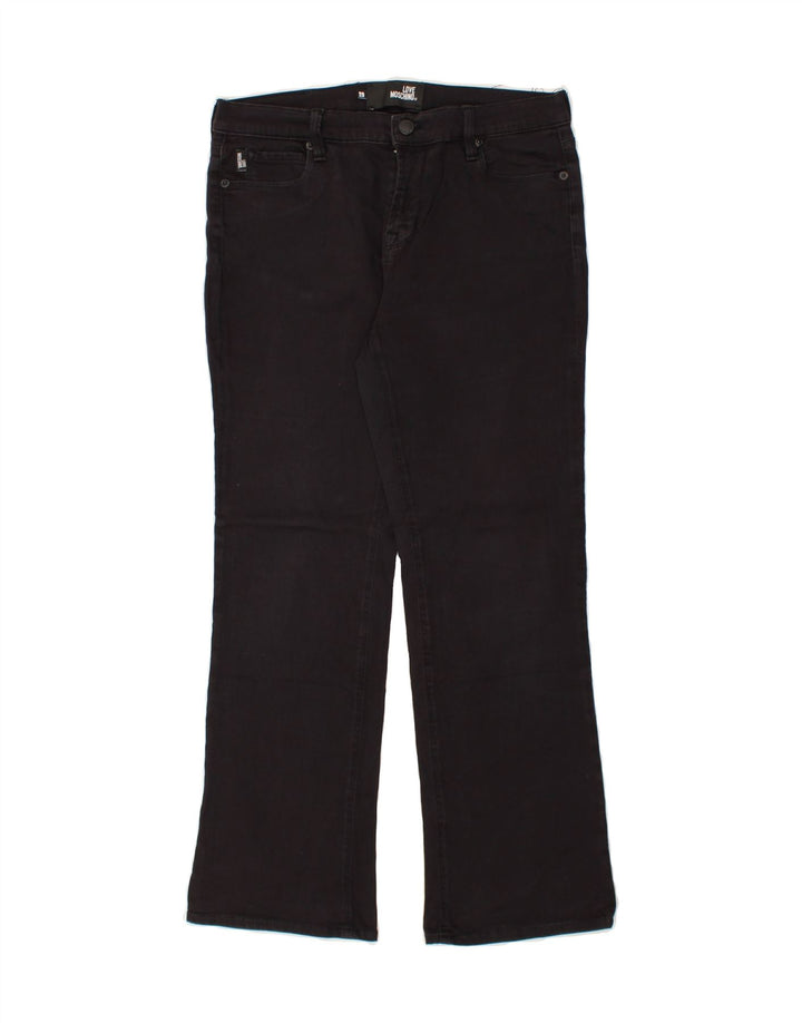 MOSCHINO Womens Bootcut Jeans W29 L26 Black Cotton Vintage Moschino and Second-Hand Moschino from Messina Hembry 