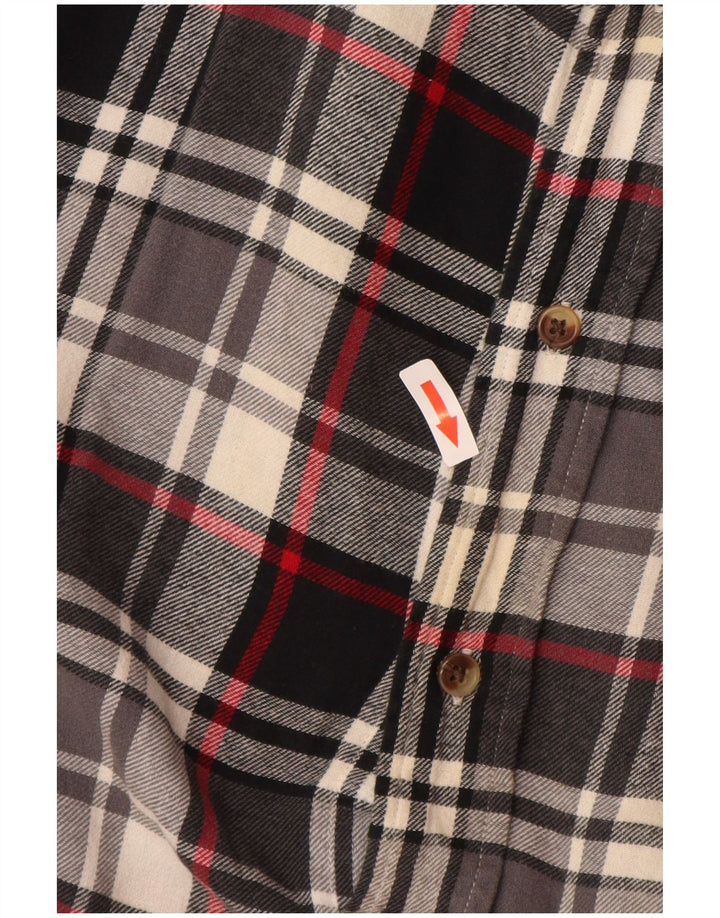 Chaps Mens Big Flannel Shirt 2XL Black Check Cotton