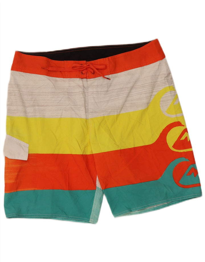 Quiksilver Mens Graphic Swimming Shorts Large Multicoloured Striped