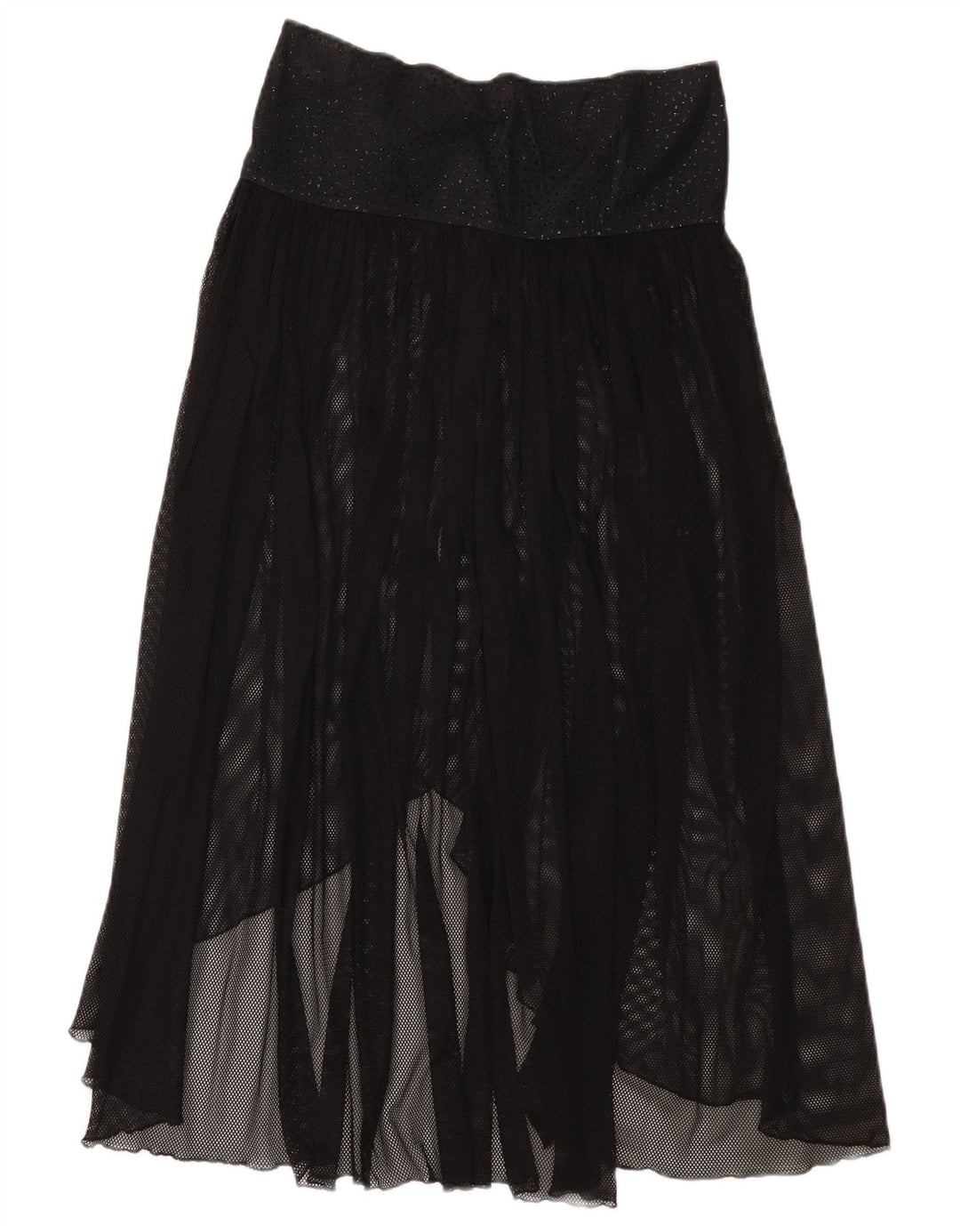 Parah Womens See Through Asymmetrical Skirt Medium W28 Black Polyamide