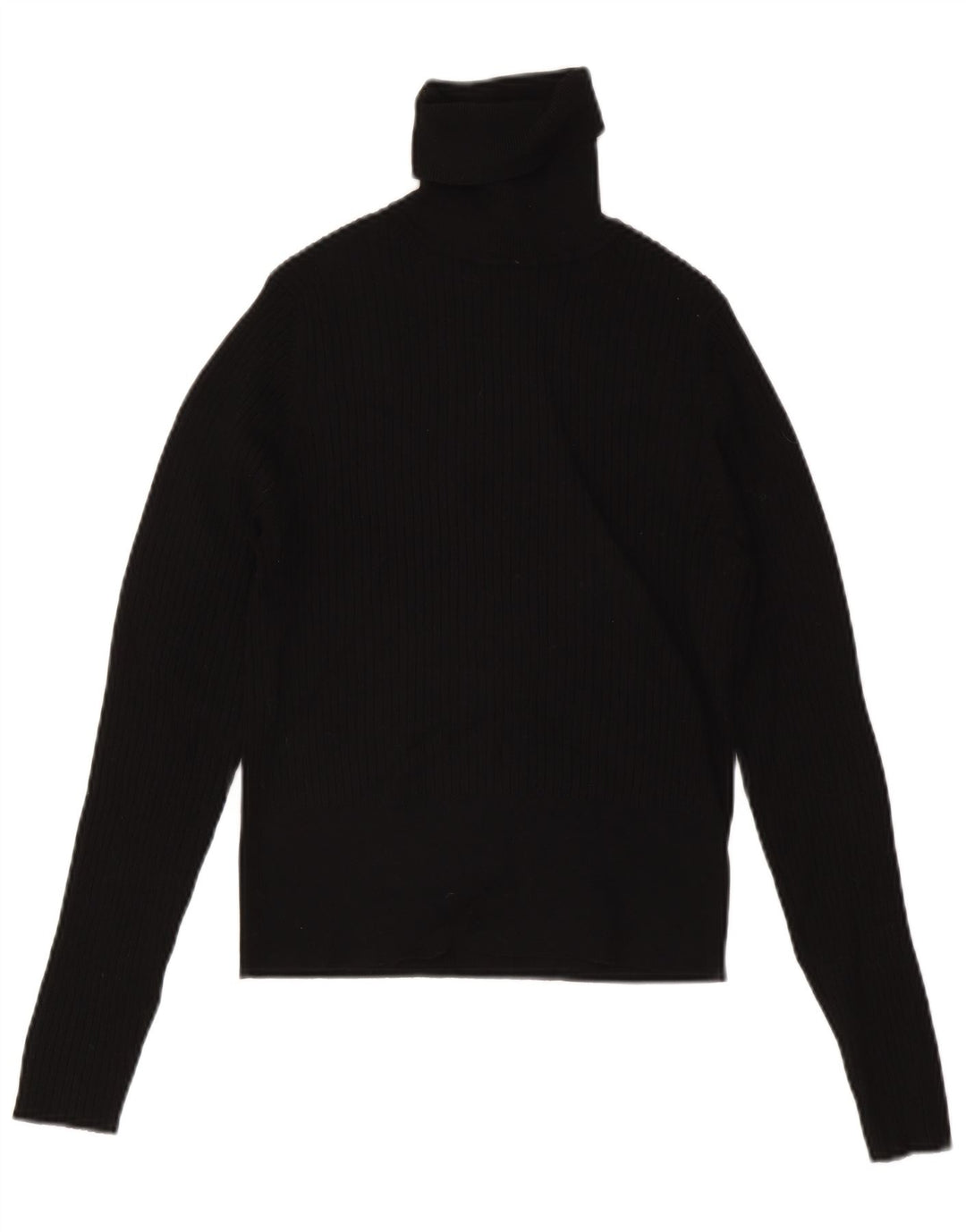 Zara Womens Crop Roll Neck Jumper Sweater UK 14 Large Black