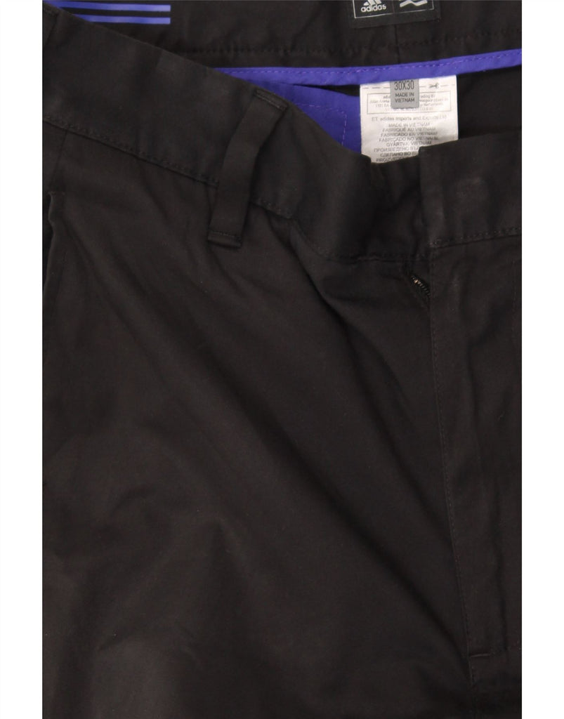 ADIDAS Womens Straight Chino Trousers W30 L30 Black Polyester Vintage Adidas and Second-Hand Adidas from Messina Hembry 