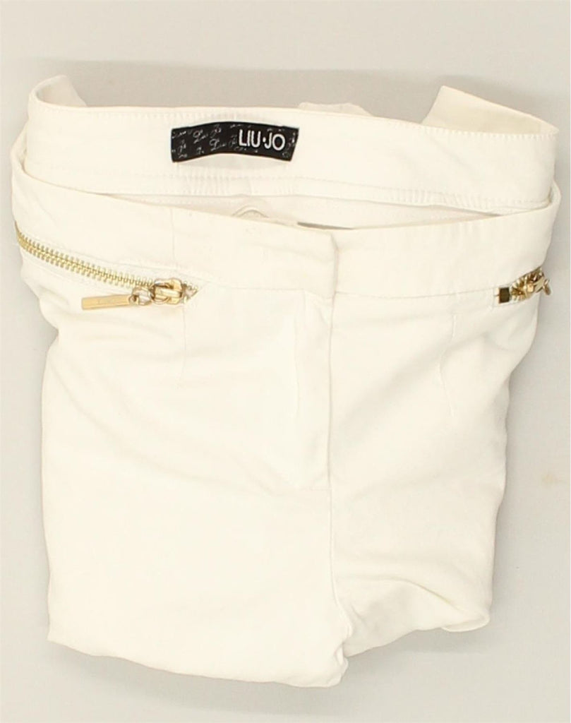 LIU JO Womens Slim Casual Trousers EU 40 Medium W28 L27  White Cotton | Vintage Liu Jo | Thrift | Second-Hand Liu Jo | Used Clothing | Messina Hembry 