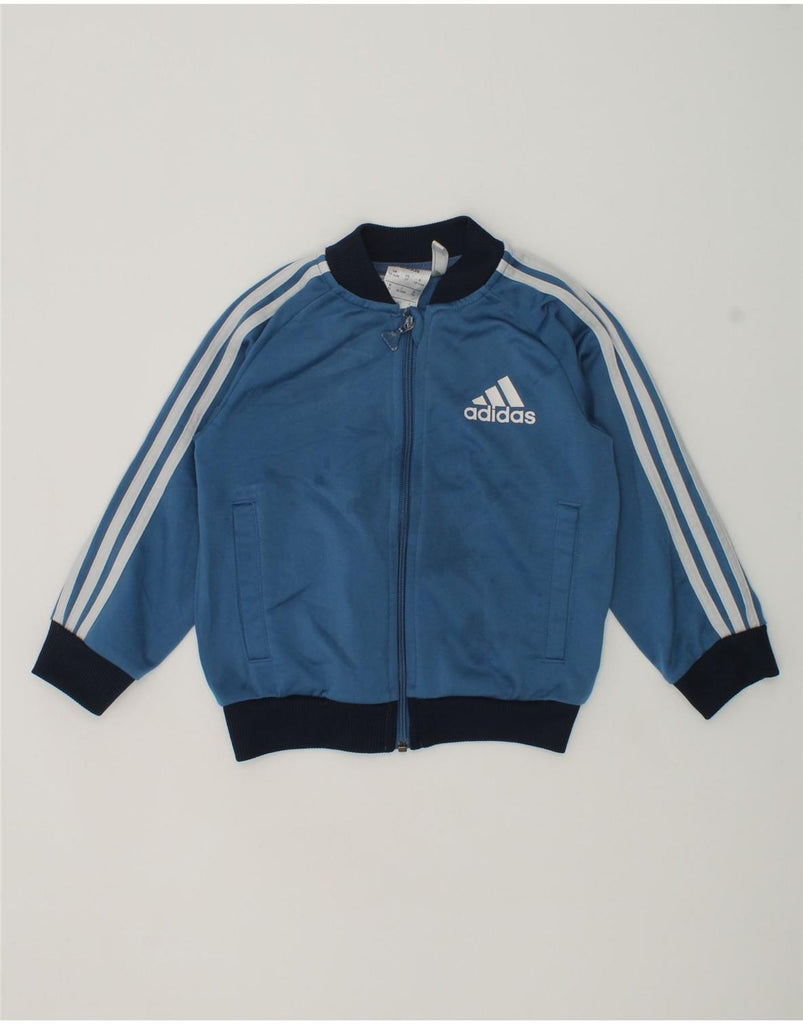 ADIDAS Baby Boys Tracksuit Top Jacket 18-24 Months Blue Polyester | Vintage Adidas | Thrift | Second-Hand Adidas | Used Clothing | Messina Hembry 