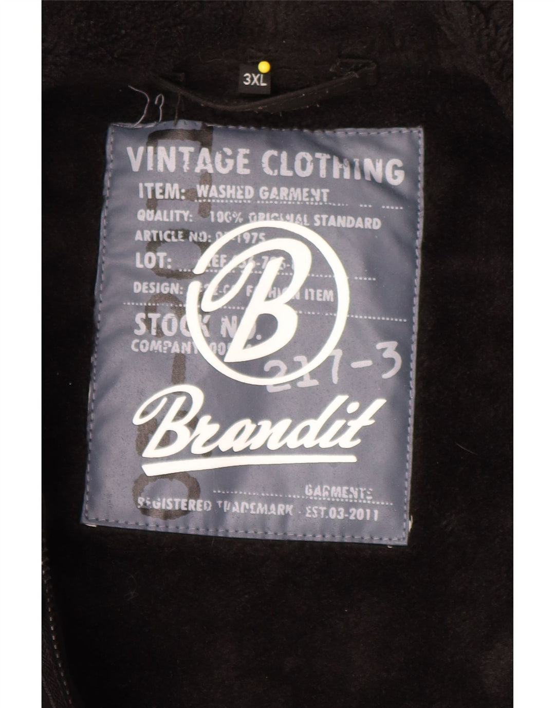 BRANDIT Mens Hooded Parka Jacket UK 46 3XL Black Polyester