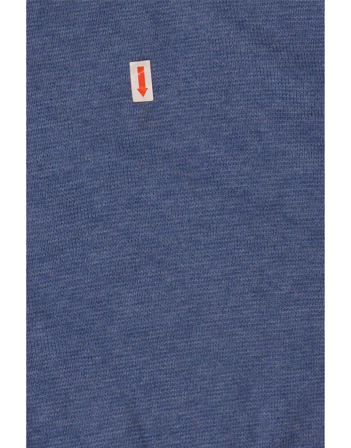 Nautica Mens V-Neck Jumper Sweater Large Blue Cotton
