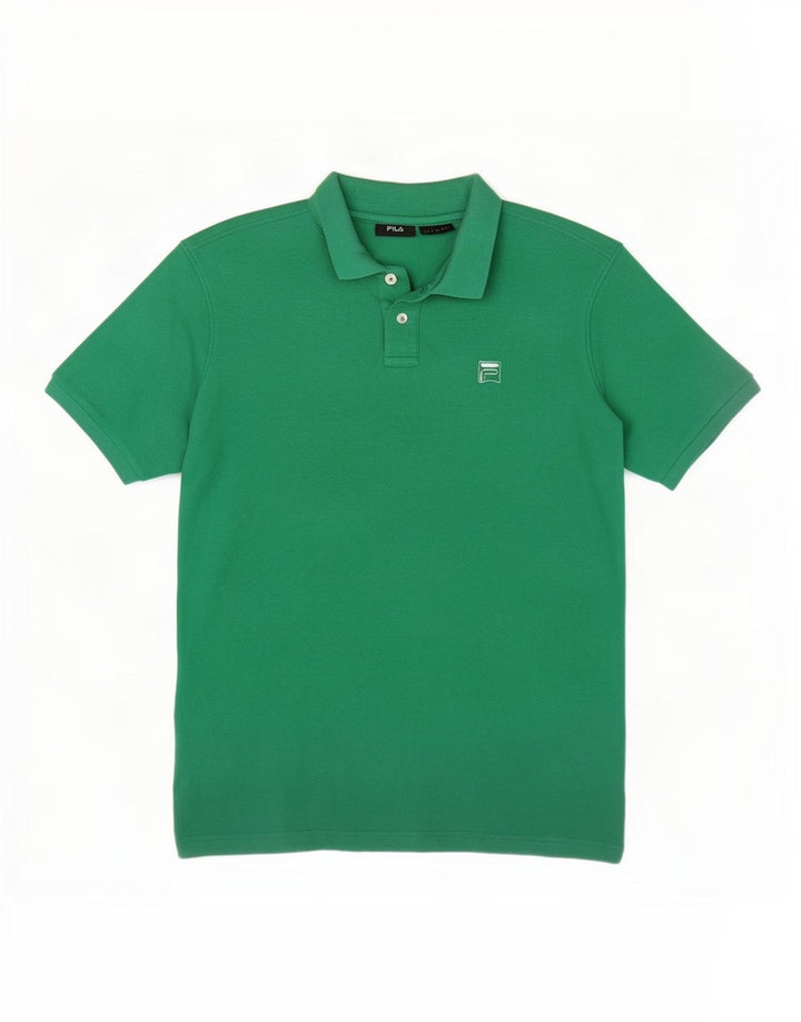 Fila Mens Polo Shirt Large Green Cotton