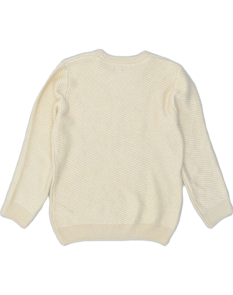 VINTAGE Womens Crew Neck Jumper Sweater UK 16 Large Beige Acrylic | Vintage | Thrift | Second-Hand | Used Clothing | Messina Hembry 