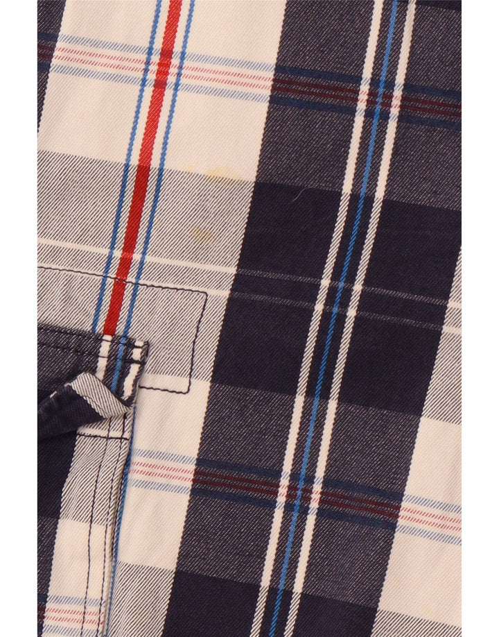 CREW CLOTHING Mens Cargo Shorts Medium W32  Navy Blue Check Cotton