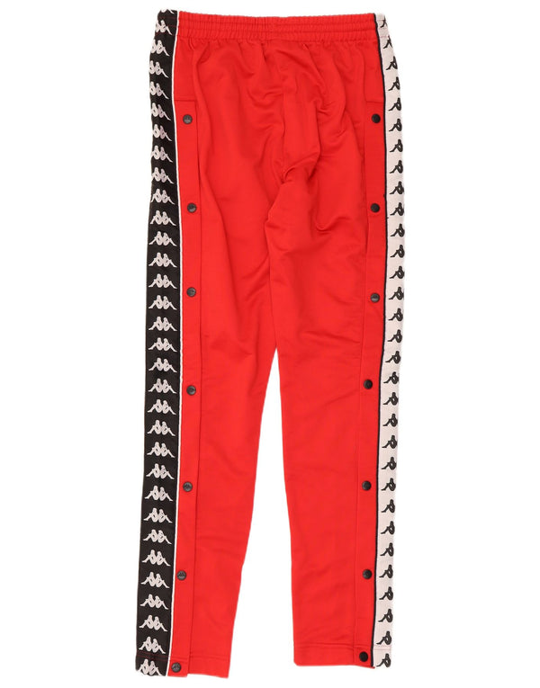 Kappa Mens Graphic Tracksuit Trousers Small  Red Colourblock Polyester