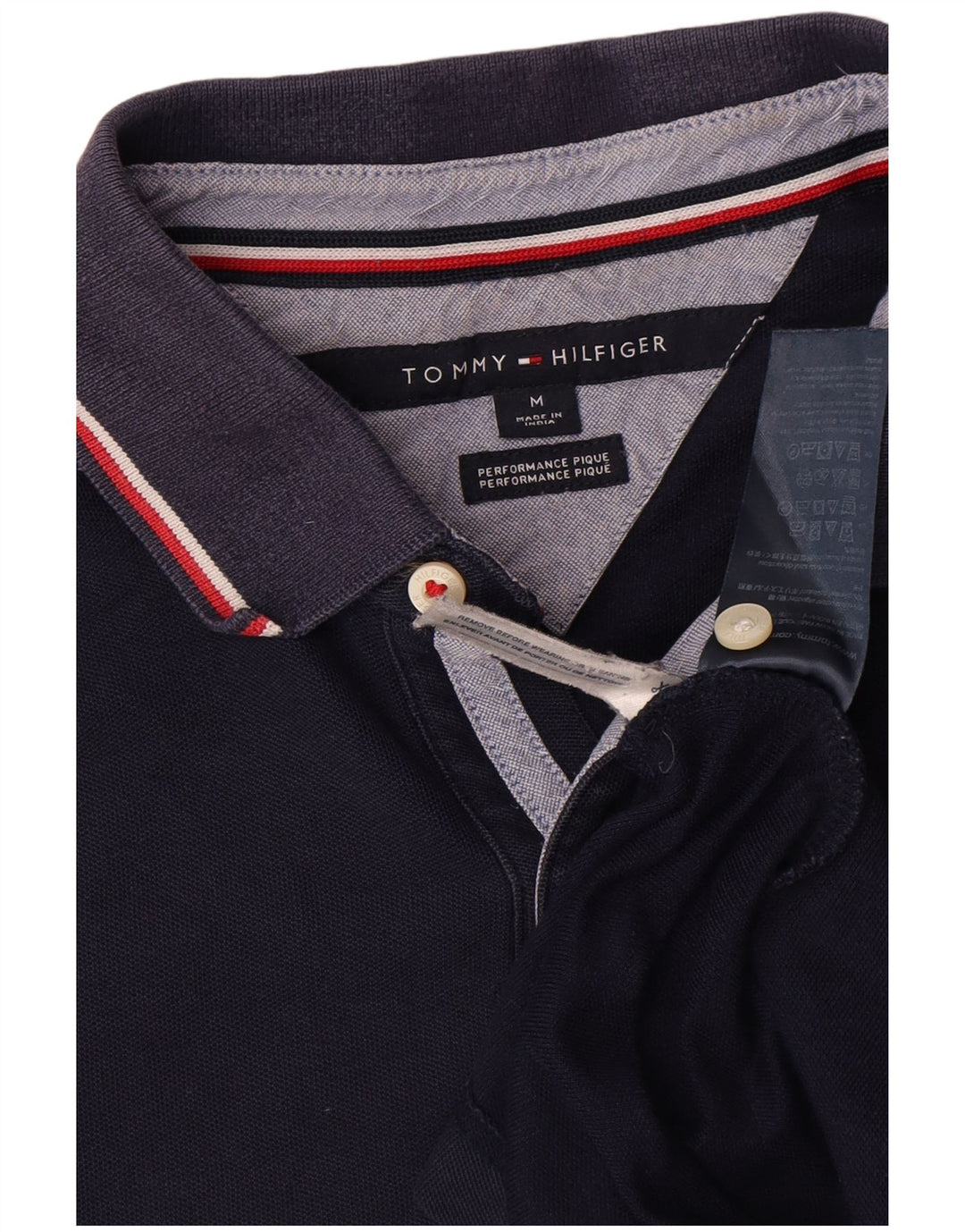 Tommy Hilfiger Mens Polo Shirt Medium Navy Blue Cotton