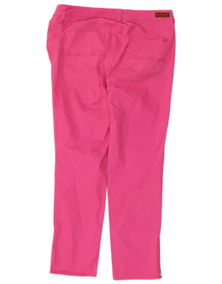TOMMY HILFIGER Womens Straight Casual Trousers US 12 Large W36 L28 Pink