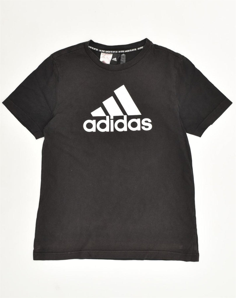 ADIDAS Boys Graphic T-Shirt Top 13-14 Years Large Black Cotton | Vintage Adidas | Thrift | Second-Hand Adidas | Used Clothing | Messina Hembry 