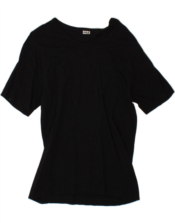 FILA Womens T-Shirt Top UK 14 Medium Black Vintage Fila and Second-Hand Fila from Messina Hembry 