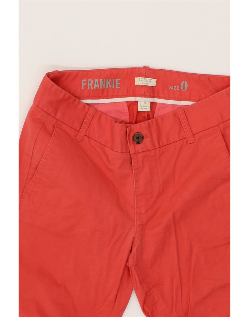 J. CREW Womens Frankie Slim Chino Trousers US 0 XS W24 L28 Red Cotton Vintage J. Crew and Second-Hand J. Crew from Messina Hembry 