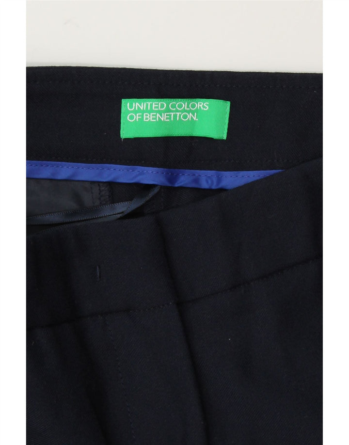 BENETTON Womens Slim Chino Trousers W30 L27 Navy Blue Vintage Benetton and Second-Hand Benetton from Messina Hembry 