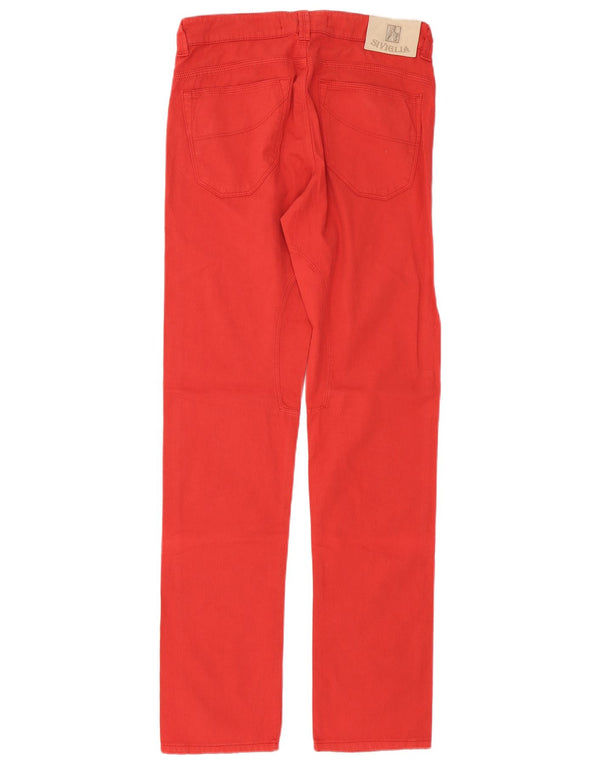 SIVIGLIA Mens Straight Casual Trousers W31 L34 Red Cotton