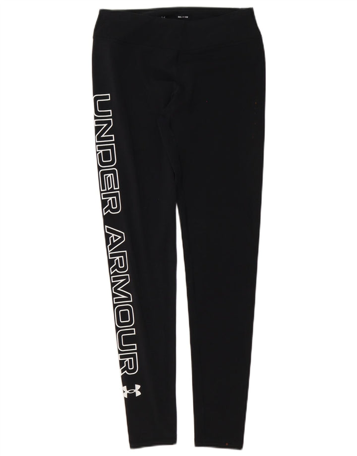 Under Armour Womens Graphic Leggings UK 10 Small Black Cotton