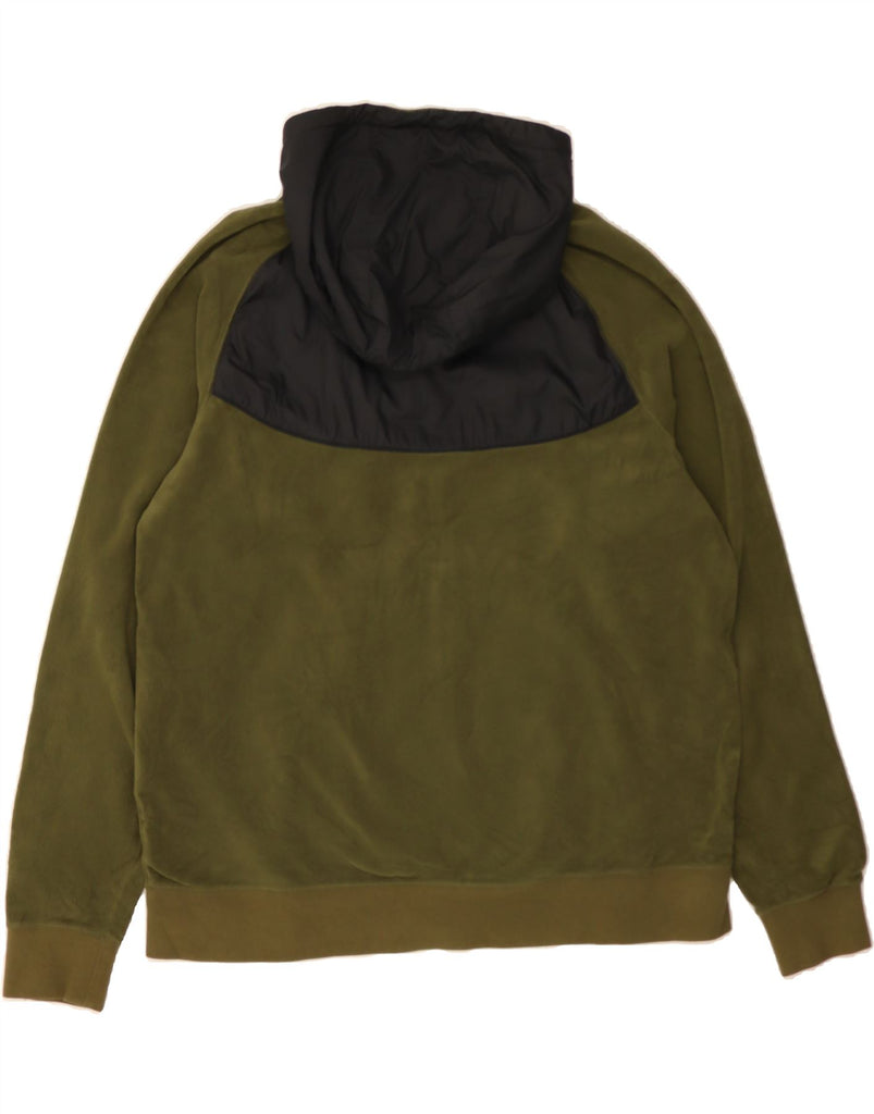 NIKE Mens Hooded Fleece Jacket UK 42 XL Khaki Colourblock Polyester Vintage Nike and Second-Hand Nike from Messina Hembry 