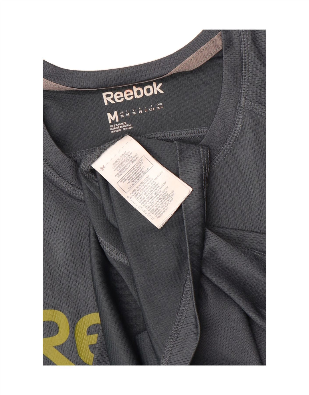 REEBOK Mens Graphic T-Shirt Top Medium Grey Polyester Vintage Reebok and Second-Hand Reebok from Messina Hembry 