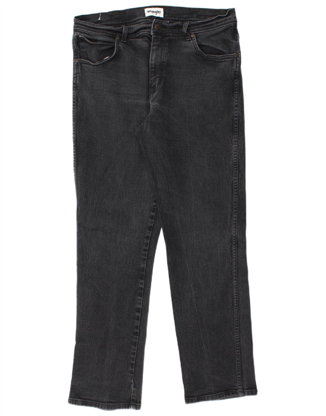 Wrangler Mens Texas Straight Jeans W36 L32 Black Cotton