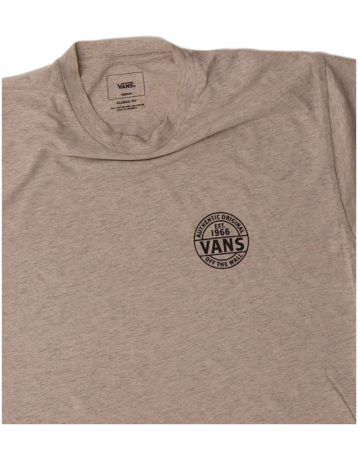 VANS Mens Classic Fit Graphic T-Shirt Top Medium Grey Flecked Cotton