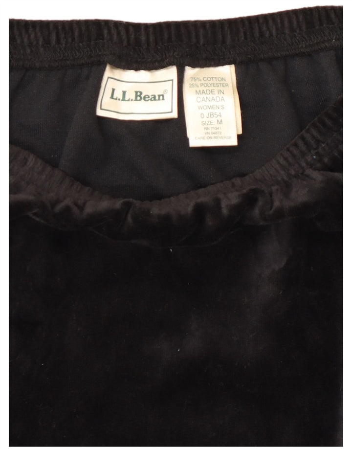 L.L.BEAN Womens Velvet A-Line Skirt Medium W28 Black Cotton