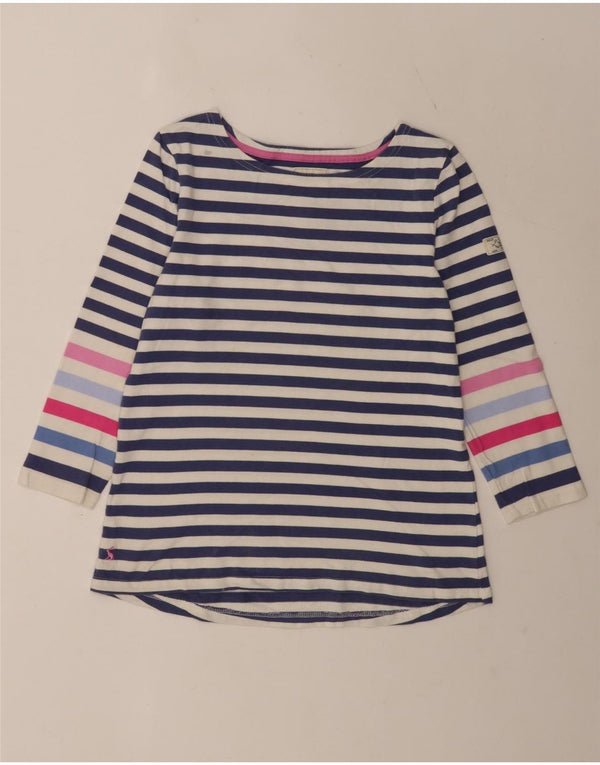 Joules Womens Regular Top 3/4 Sleeve UK 12 Medium Blue Striped Cotton