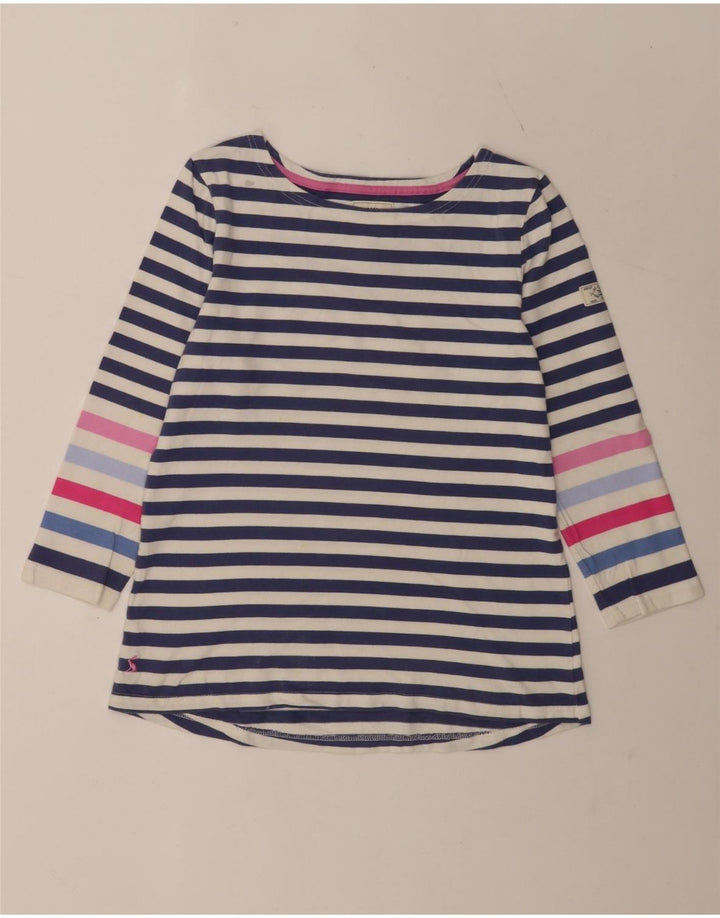 Joules Womens Regular Top 3/4 Sleeve UK 12 Medium Blue Striped Cotton