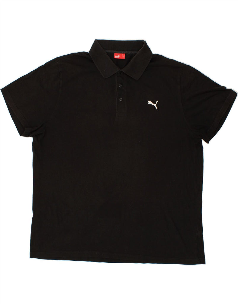 PUMA Mens Polo Shirt 2XL Black Vintage Puma and Second-Hand Puma from Messina Hembry 