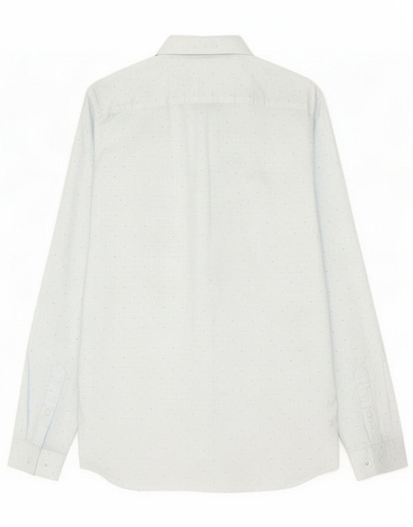 Lacoste Mens Slim Fit Shirt Size 39 Small Blue Spotted Cotton