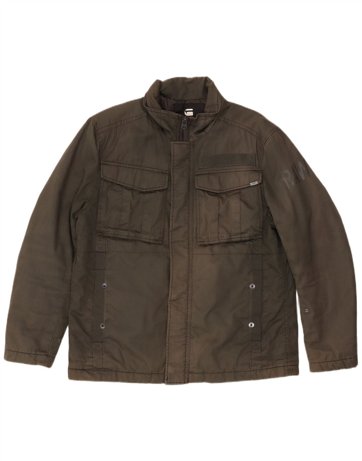 G-Star Mens Graphic Utility Jacket UK 42 XL Khaki Cotton