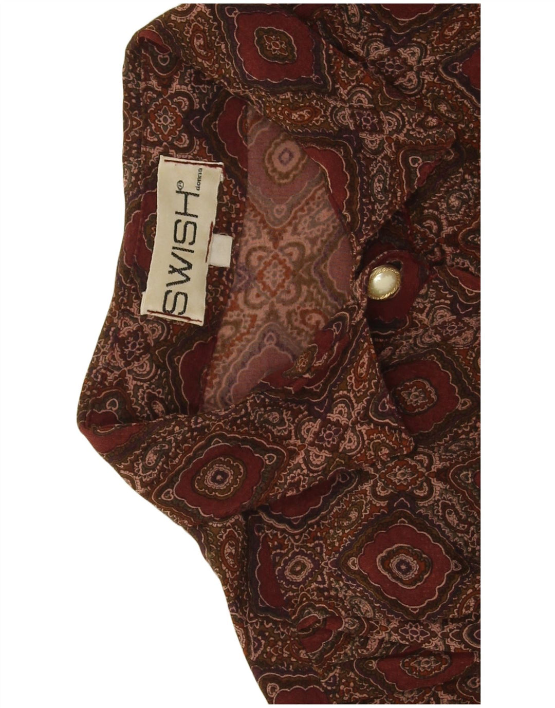 Swish Womens Shirt UK 18 XL Burgundy Ikat