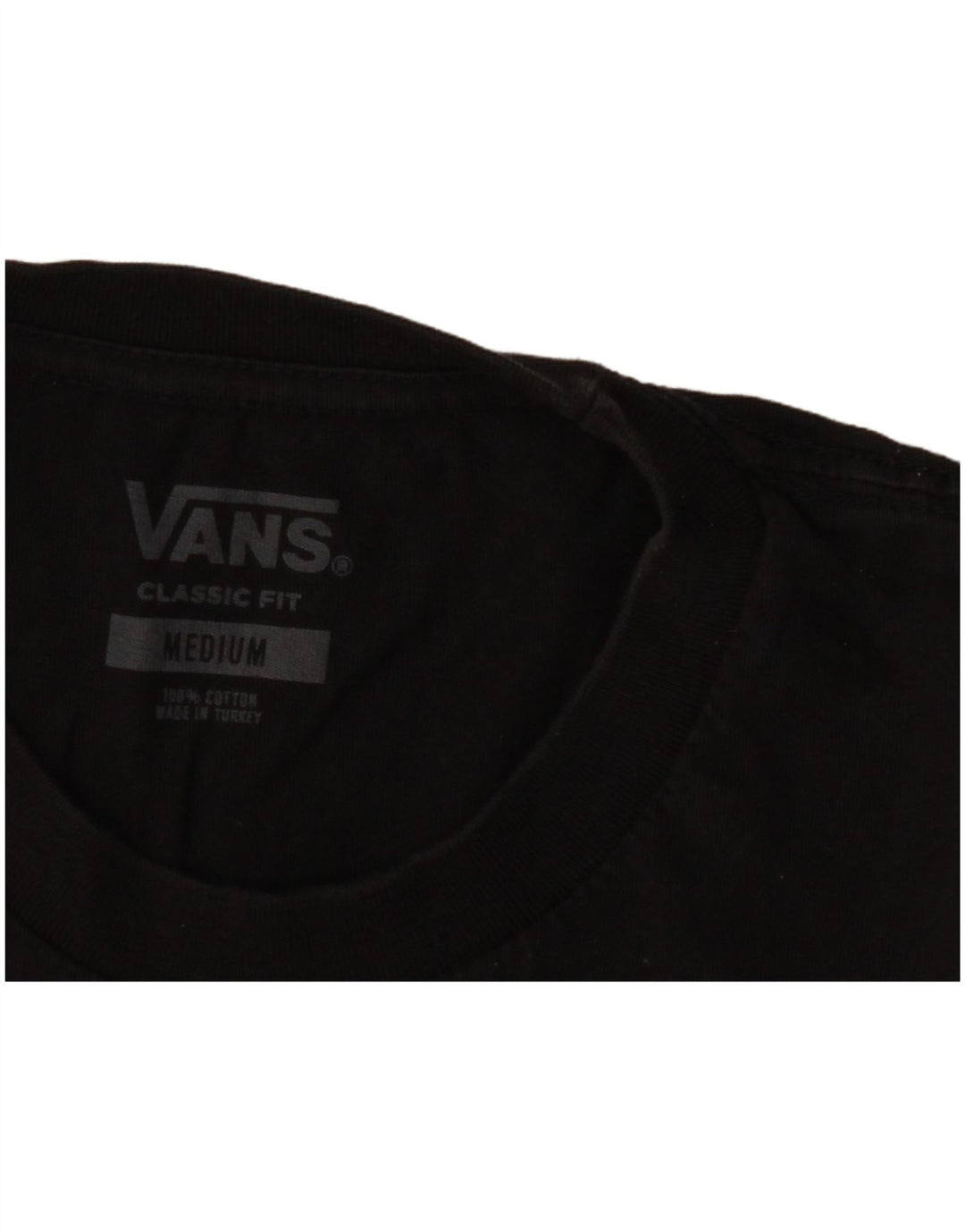 Vans Mens Classic Fit T-Shirt Top Medium Black Cotton