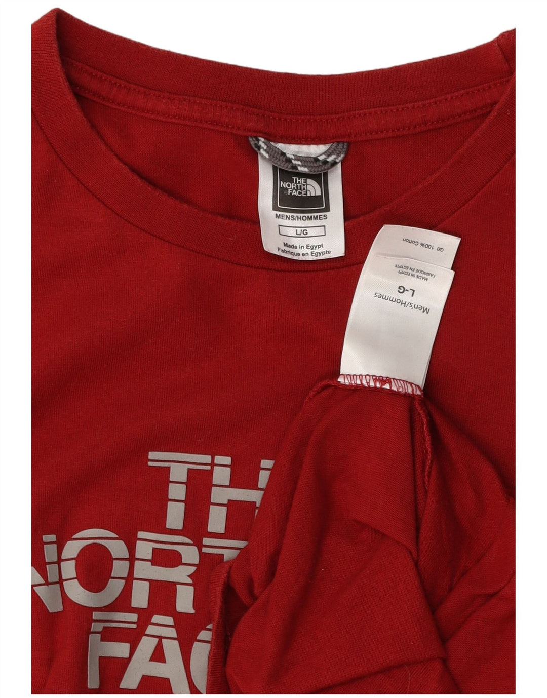THE NORTH FACE Mens Graphic T-Shirt Top Large Red Cotton