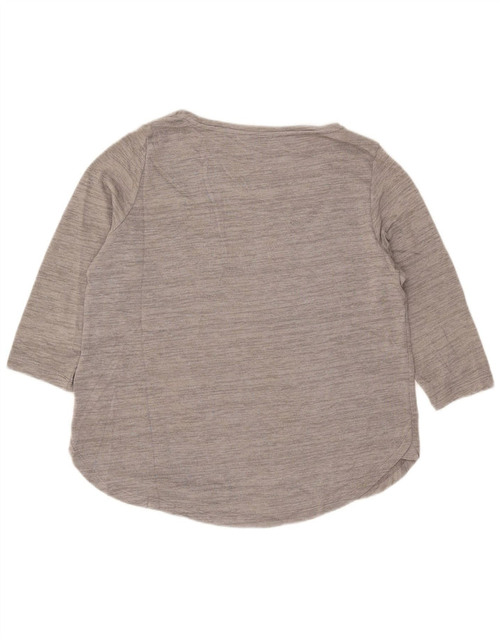 Marks & Spencer Womens Petite Top 3/4 Sleeve UK 14 Large Grey Flecked