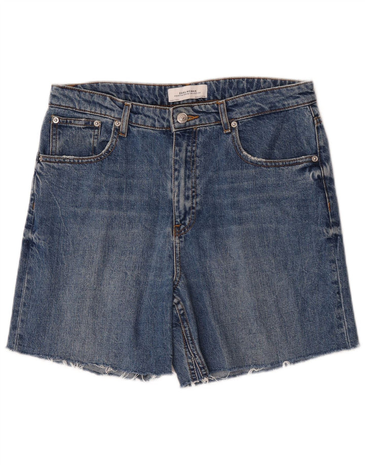 Zara Womens Denim Shorts EU 40 Medium W30 Blue Cotton
